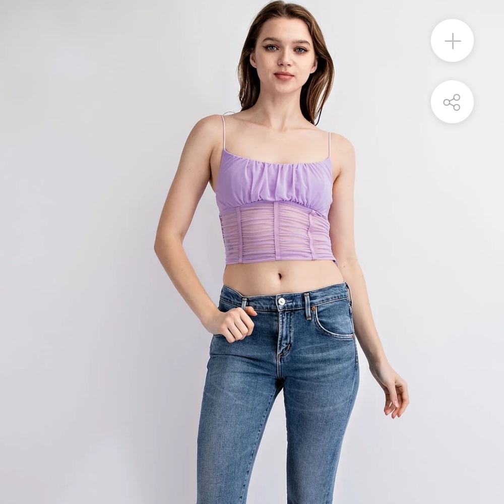 Edit by nine - lilac Ruched Mesh camisole size small